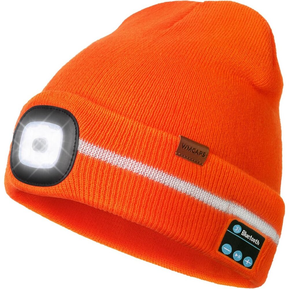 Reflective Stripe Bluetooth Beanie With A Light H… - image 1
